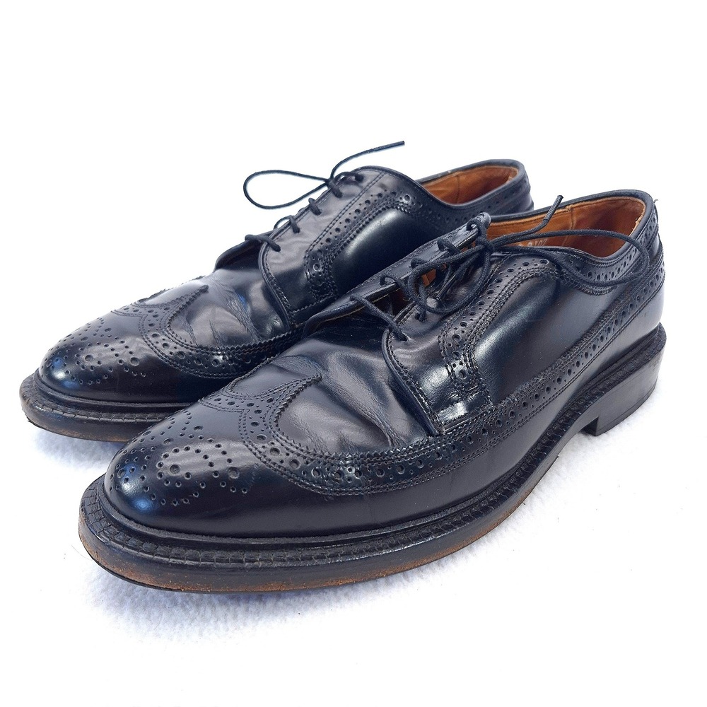 Allen Edmonds Black Leather MacNeil Wingtip Blucher Lace-Up Size 8.5 D - Picture 6 of 11